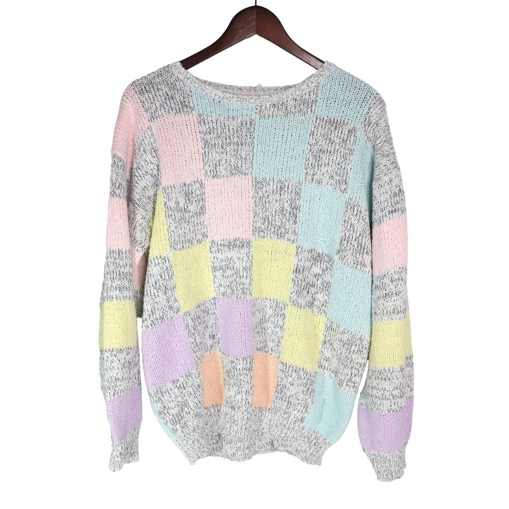 Vintage Pastel Knit Sweater - Colter Bay International - Size L
